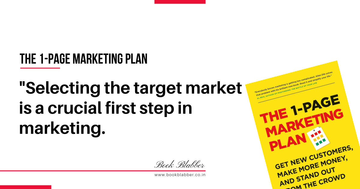1 Page Marketing Plan Summary Quotes Image - Selecting the target market is a crucial first step in marketing.