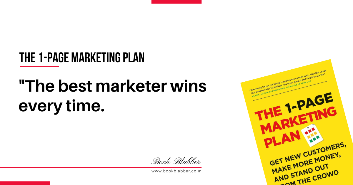1 Page Marketing Plan Summary Quotes Image - The best marketer wins every time.