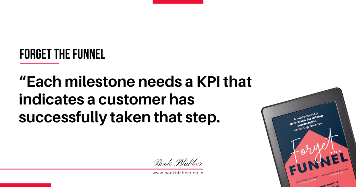 Forget the Funnel Summary Quotes Image - Each milestone needs a KPI that indicates a customer has successfully taken that step.