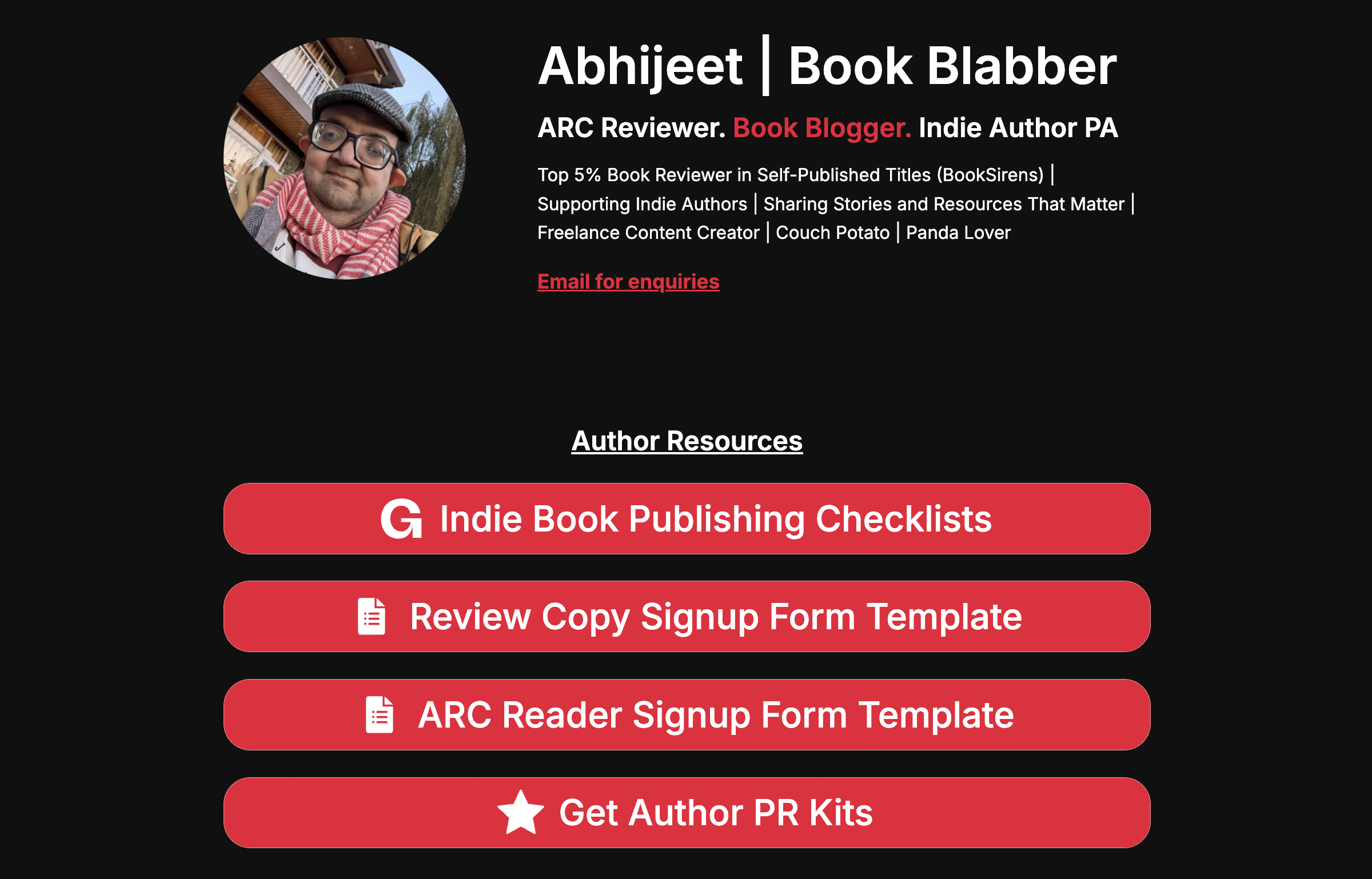 Carrd Link-in-Bio Page - An Easy Way to Make Author Links Page